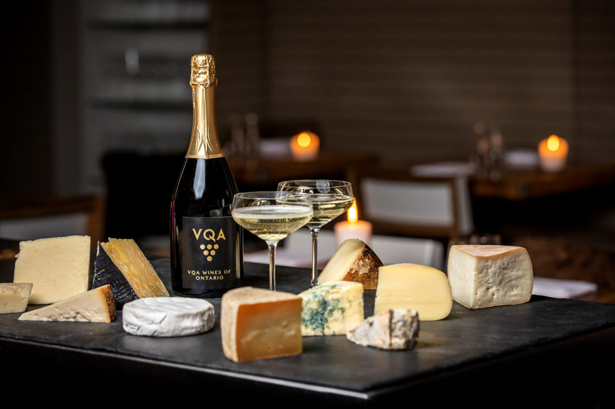 VQA Wine and cheese platter served in a restaurant